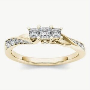 18K Gold Plated Bridal Ring with Zirconia